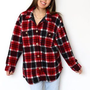 Liz Claiborne Vintage Fleece Plaid Shacket